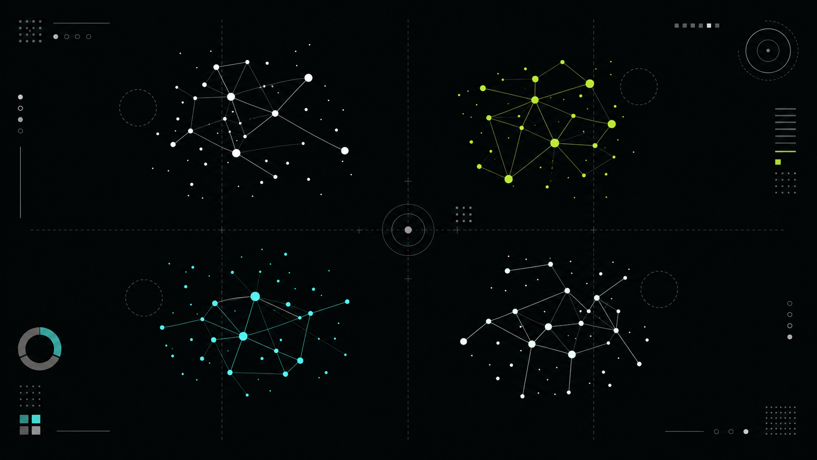 Abstract visualization of four separate respondent segments represented by connected data points.